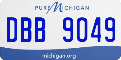 MI license plate DBB9049
