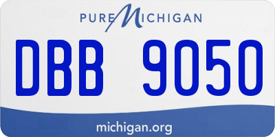 MI license plate DBB9050