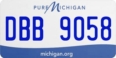 MI license plate DBB9058