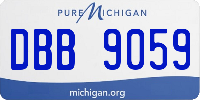 MI license plate DBB9059