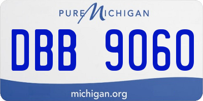 MI license plate DBB9060