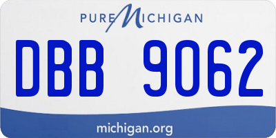 MI license plate DBB9062