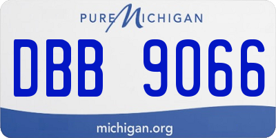 MI license plate DBB9066