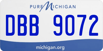MI license plate DBB9072