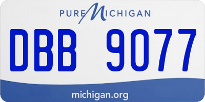 MI license plate DBB9077