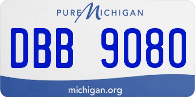 MI license plate DBB9080