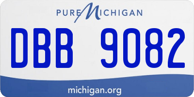 MI license plate DBB9082