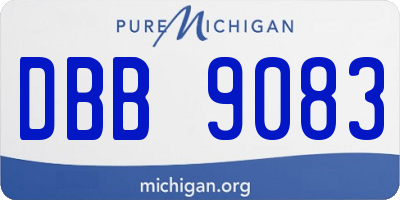MI license plate DBB9083