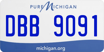 MI license plate DBB9091
