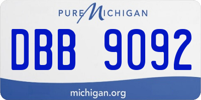 MI license plate DBB9092