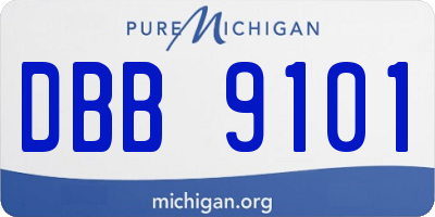 MI license plate DBB9101