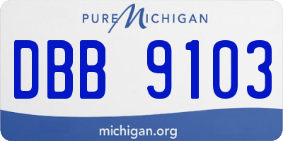 MI license plate DBB9103