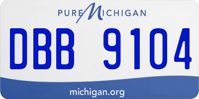 MI license plate DBB9104