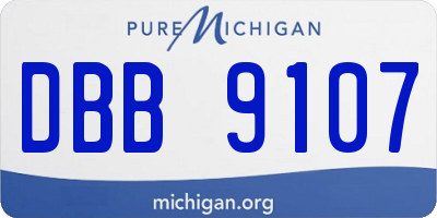 MI license plate DBB9107