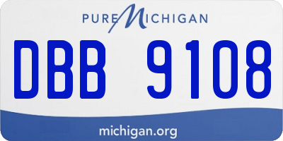 MI license plate DBB9108