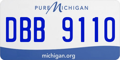 MI license plate DBB9110