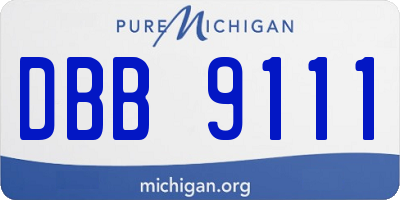 MI license plate DBB9111