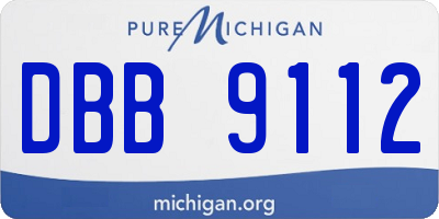 MI license plate DBB9112