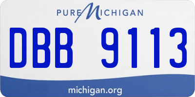 MI license plate DBB9113