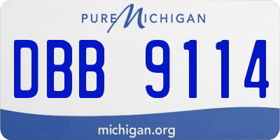 MI license plate DBB9114