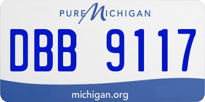 MI license plate DBB9117