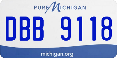 MI license plate DBB9118