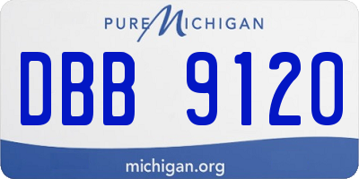 MI license plate DBB9120
