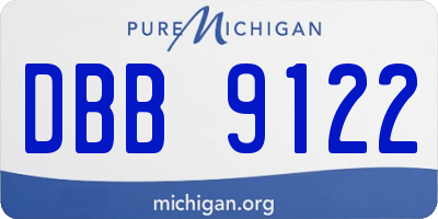 MI license plate DBB9122