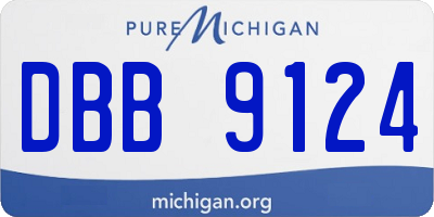 MI license plate DBB9124