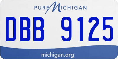 MI license plate DBB9125