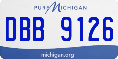 MI license plate DBB9126