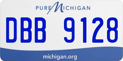 MI license plate DBB9128