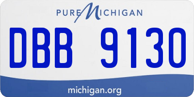 MI license plate DBB9130