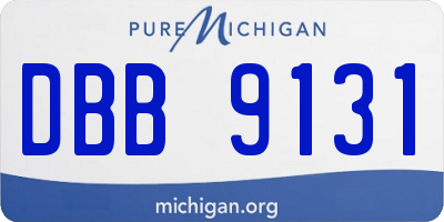 MI license plate DBB9131