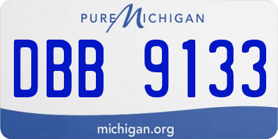 MI license plate DBB9133