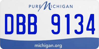 MI license plate DBB9134