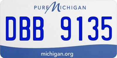 MI license plate DBB9135