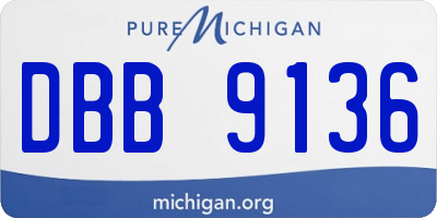 MI license plate DBB9136