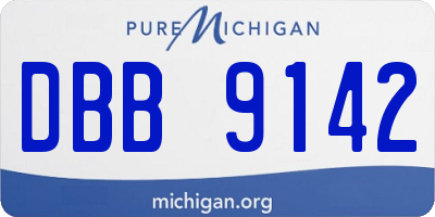 MI license plate DBB9142