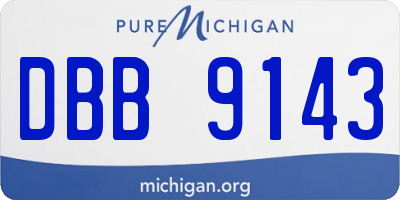 MI license plate DBB9143