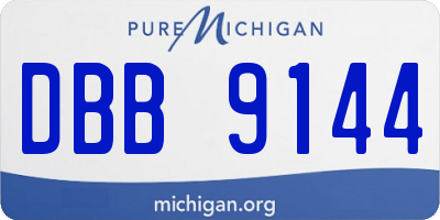 MI license plate DBB9144