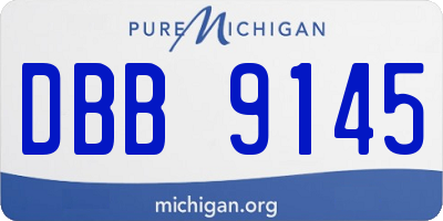 MI license plate DBB9145