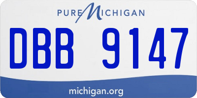 MI license plate DBB9147