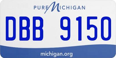 MI license plate DBB9150