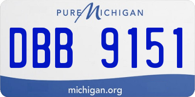 MI license plate DBB9151