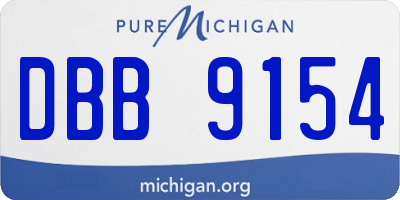MI license plate DBB9154