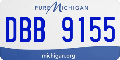 MI license plate DBB9155