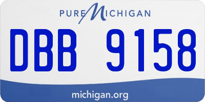 MI license plate DBB9158