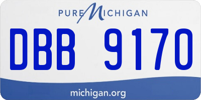 MI license plate DBB9170