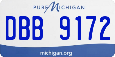 MI license plate DBB9172